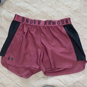 Under Armour maroon running shorts